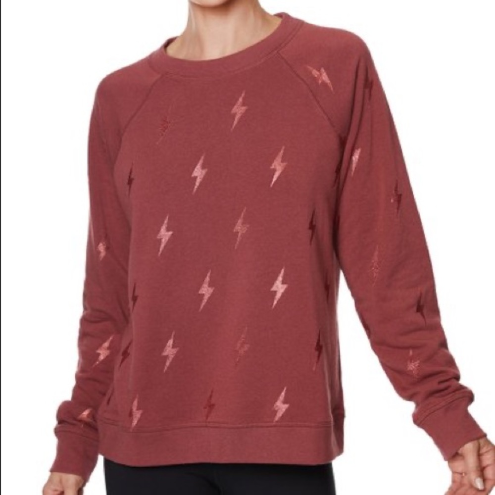 Betsey Johnson Cinnamon Lightning Bolt Crew Neck